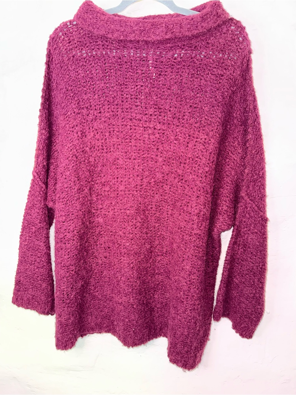 Free People Plush Bouclé Cowl Tunic in Raspberry